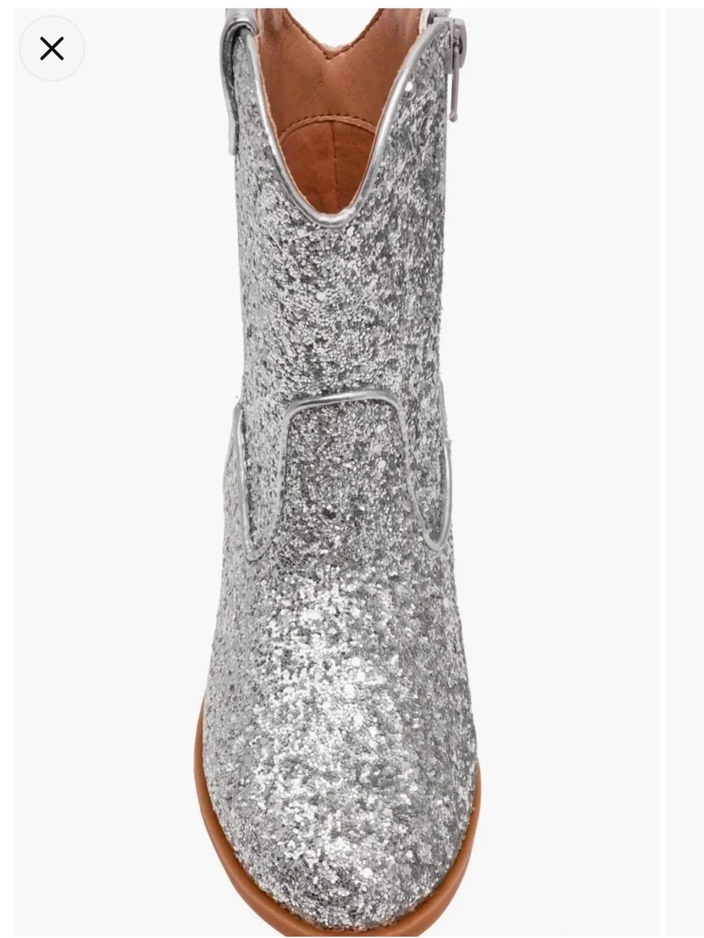 NWT Dolce Vita Silver Linz Glitter Kids Western Boots